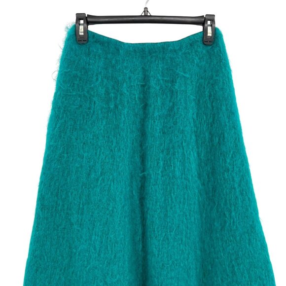 Strathtay Originals Vintage Teal A-Line Mohair Wool Maxi Skirt Size Small - Picture 3 of 10